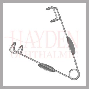 E1-1040-Alphonso-Eye-Speculum-Newborn-.035-stainless-wire-5mm-closed-square-blade-slides-inside-8mm-closed-square-blade-dull-finish-on-disk-27mm-blade-spread