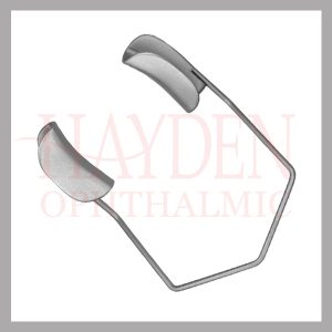 E1-1079-Barraquer-Speculum-Solid-Blade-.039-stainless-wire-14mm-solid-blades-rounded-nasal-approach-18mm-blade-spread-40mm-overall-length